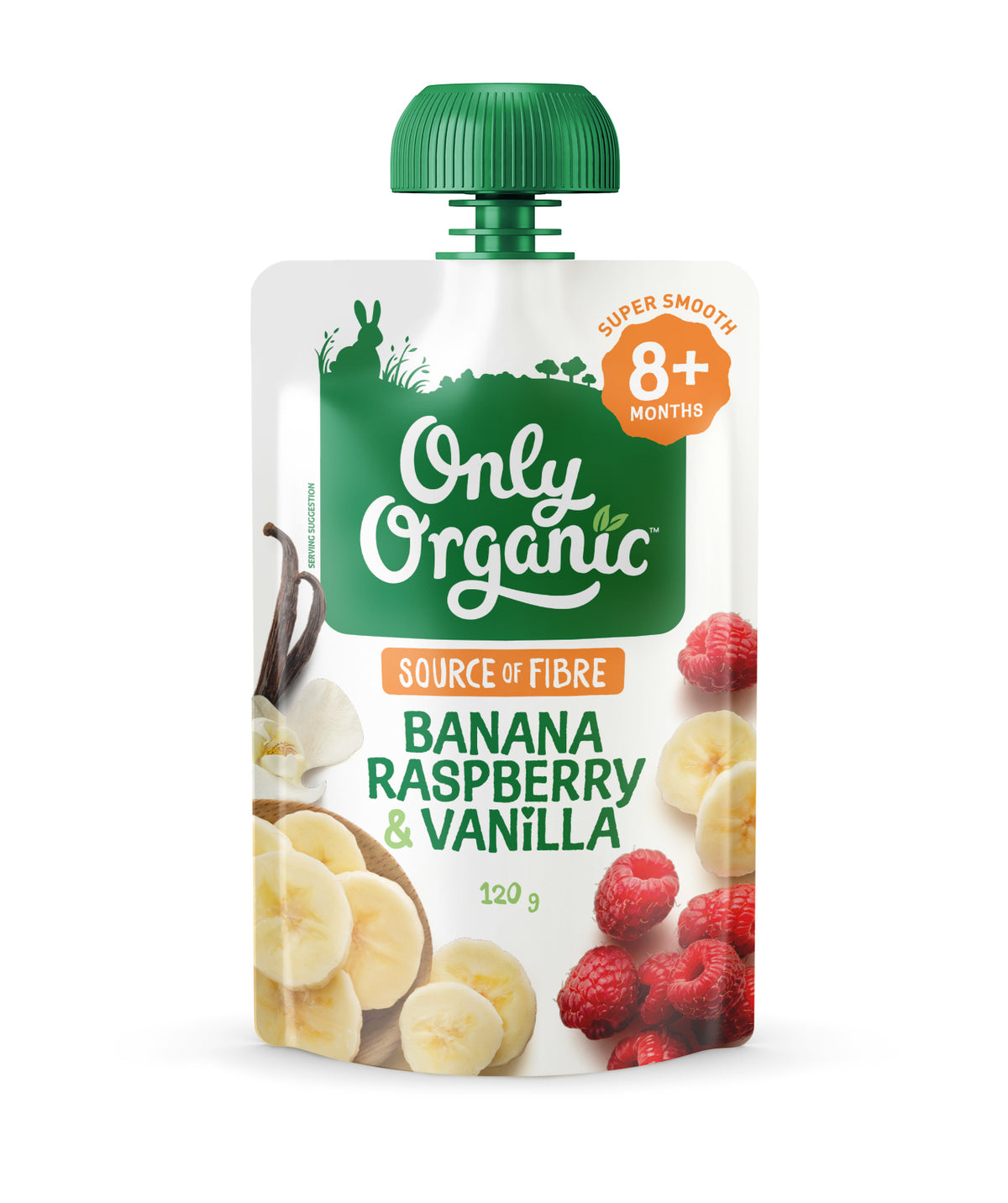 ONLY ORGANIC RASPBERY & VANILLA 120G
