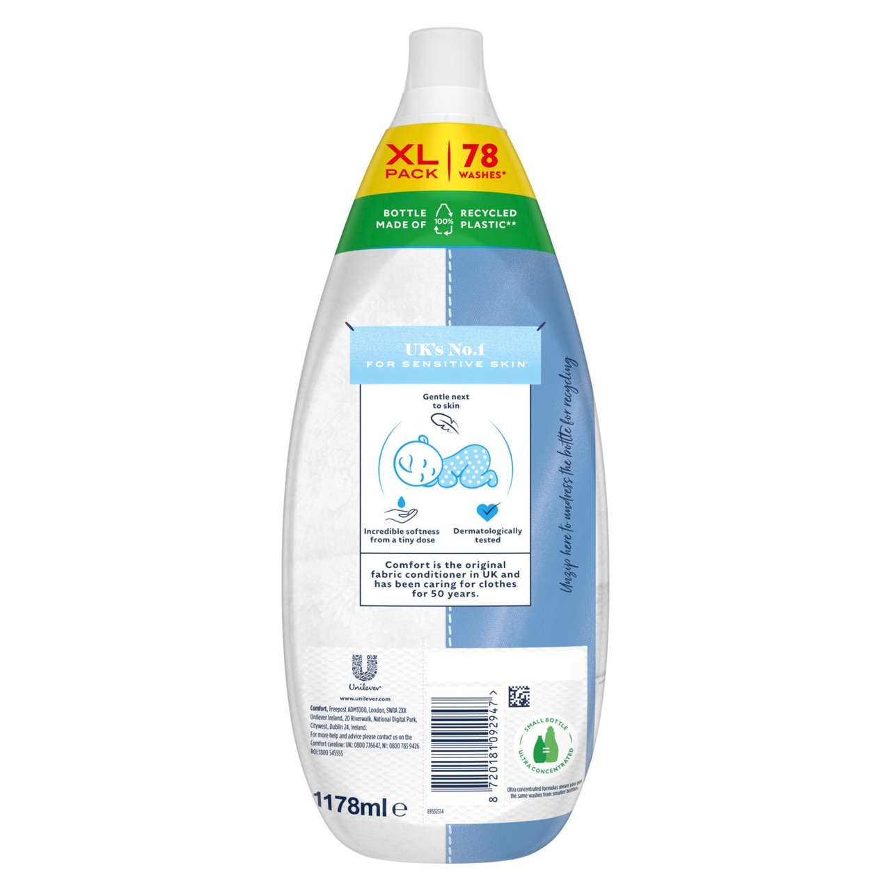 Comfort Pure Ultra-Concentrated Fabric Conditioner 78 Wash 1.178L