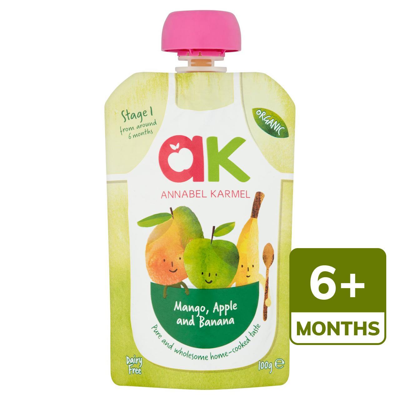 Annabel Karmel Organic Mango Apple & Banana Pouch, 6 mths+ 100g