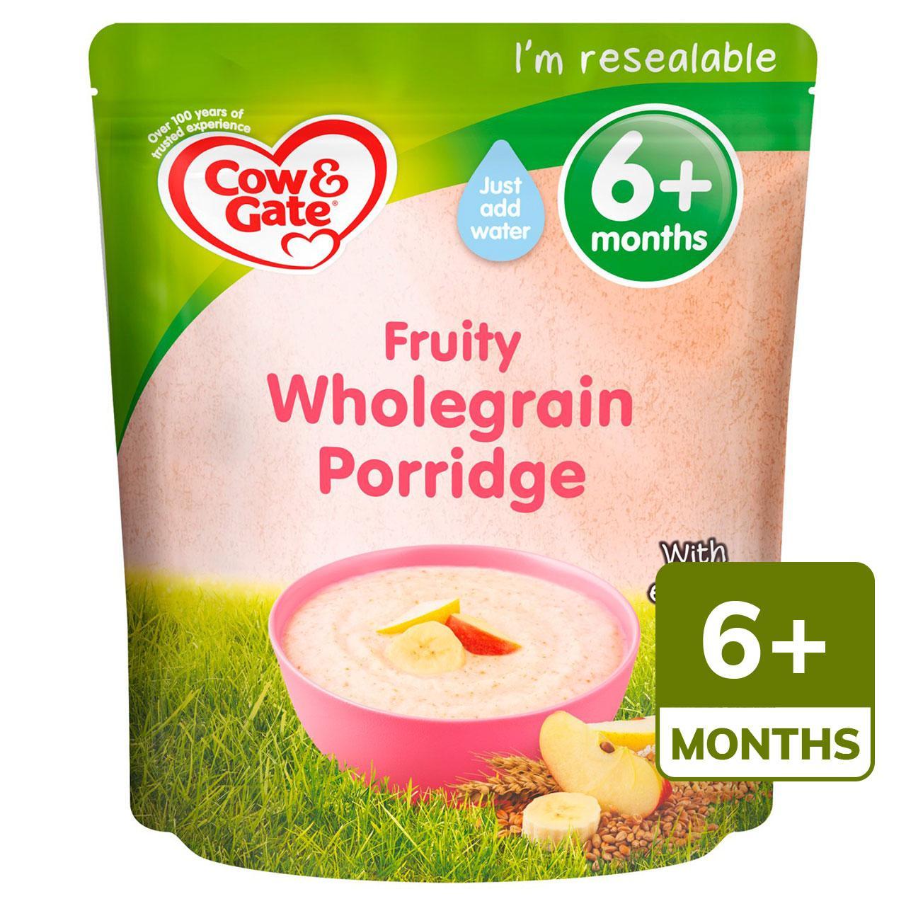 Cow & Gate Fruity Wholegrain Porridge, 6 mths+ 125g