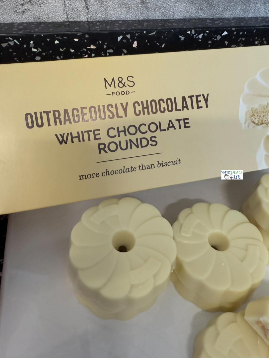 M&S Outrageously Chocolatey White Chocolate Rounds 200g