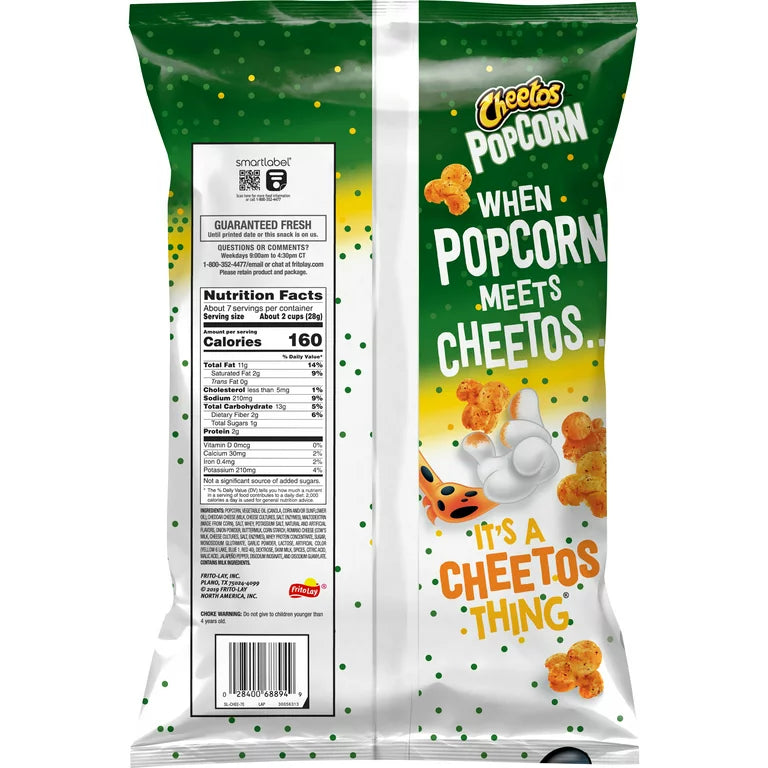 Cheetos Popcorn, Cheddar Jalapeno, 6.5 oz