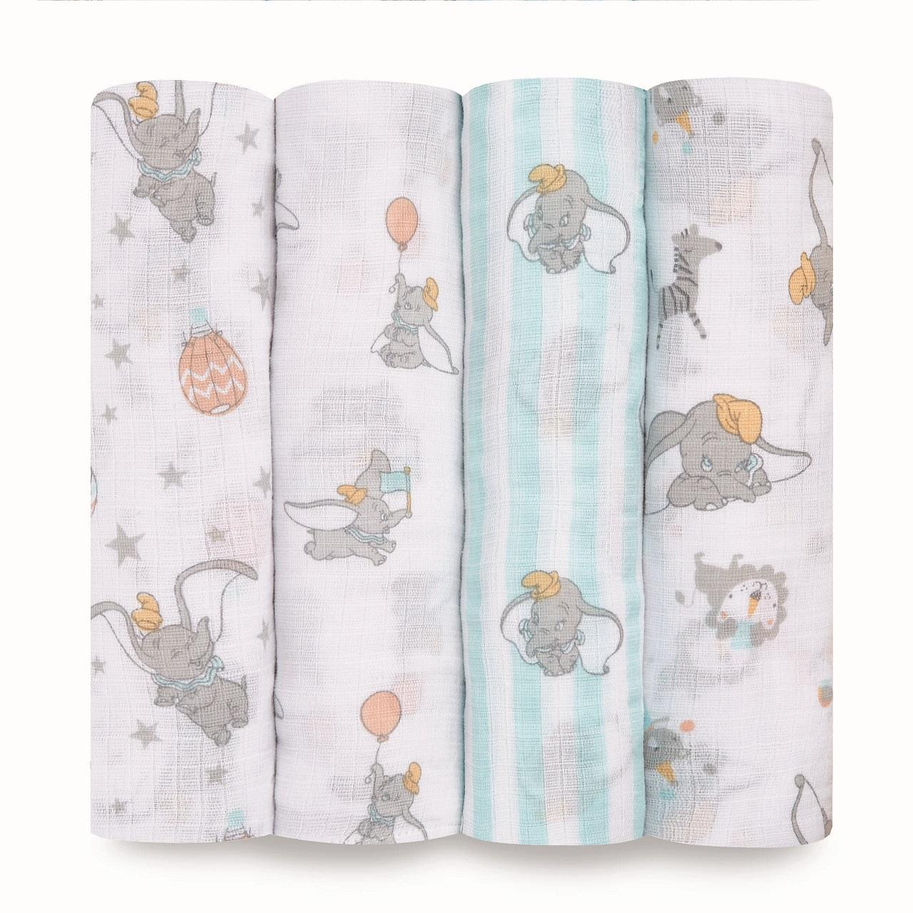 Aden + Anais Muslin Swaddle Blankets Dumbo 4 per pack