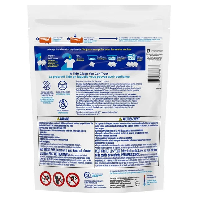 Tide Pods Laundry Detergent Soap Packs, Free and Gentle, 31 Ct