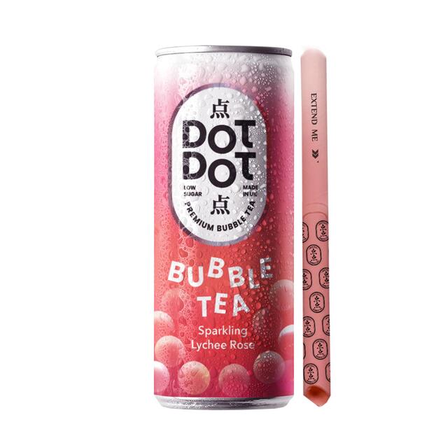 Dot Dot Sparkling Lychee Rose Bubble Tea 250ml