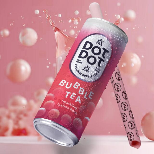 Dot Dot Sparkling Lychee Rose Bubble Tea 250ml