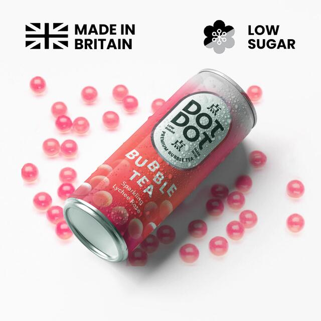 Dot Dot Sparkling Lychee Rose Bubble Tea 250ml