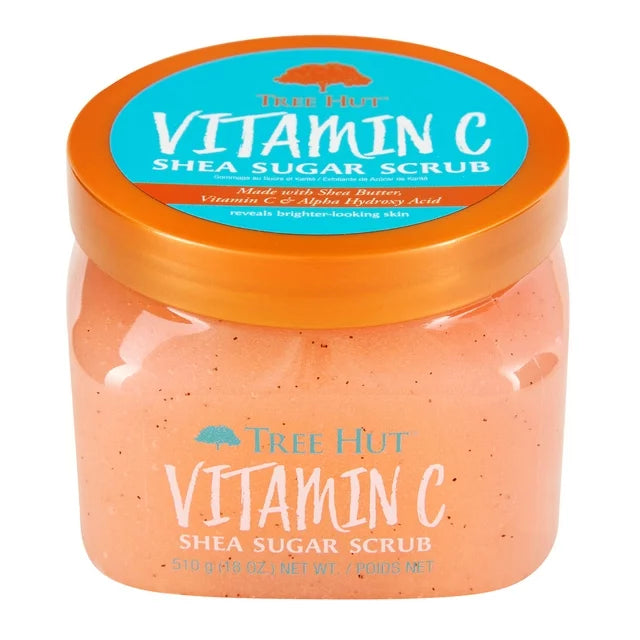 Tree Hut Vitamin C Shea Sugar Exfoliating and Hydrating Body Scrub, 18 oz.