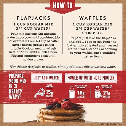 Kodiak, Power Cakes Flapjack and Waffle Mix