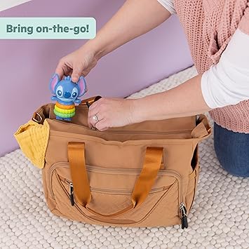 Stitch Twist-a-Stitch Fidget Toy with Textured Rings and Rattle Beads, On The Go Toy for Newborns & Up