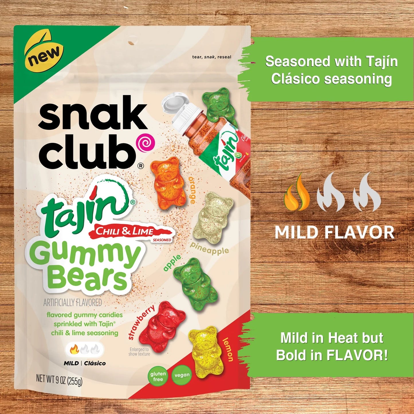 Snak Club - Family Size - Tajin Gummy Bears - 9oz Bag