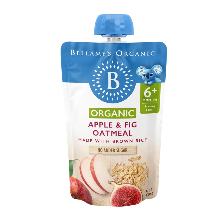 BELLAMY'S ORGANIC APPLE & FIG OATMEAL 120G