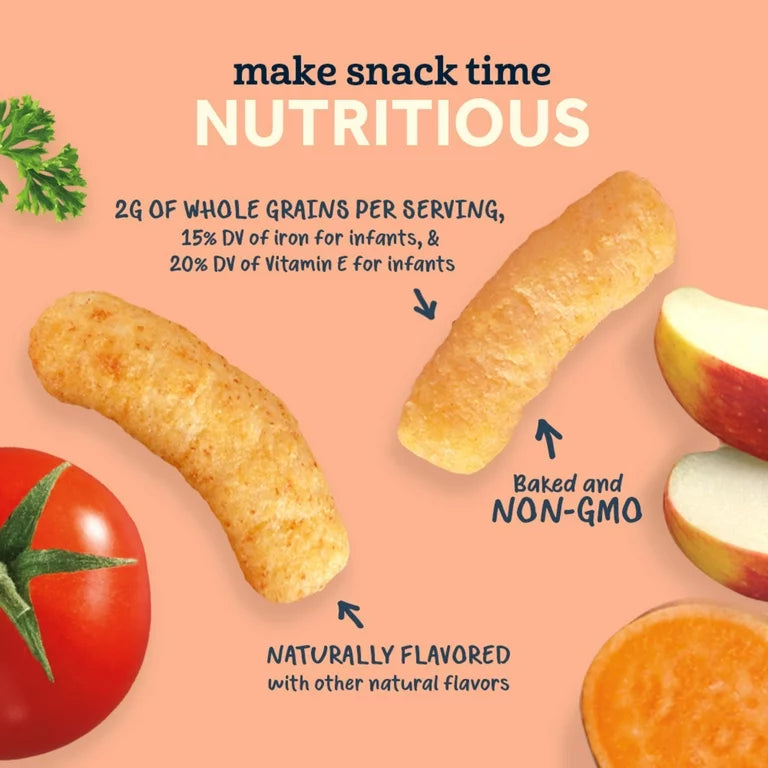 Gerber Snacks for Baby Lil Crunchies Veggie Dip Puffs, 1.48 oz Canister