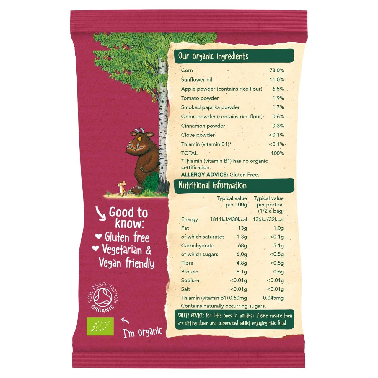 Organix BBQ Gruffalo Claws Toddler Snacks Multipack 12 months+