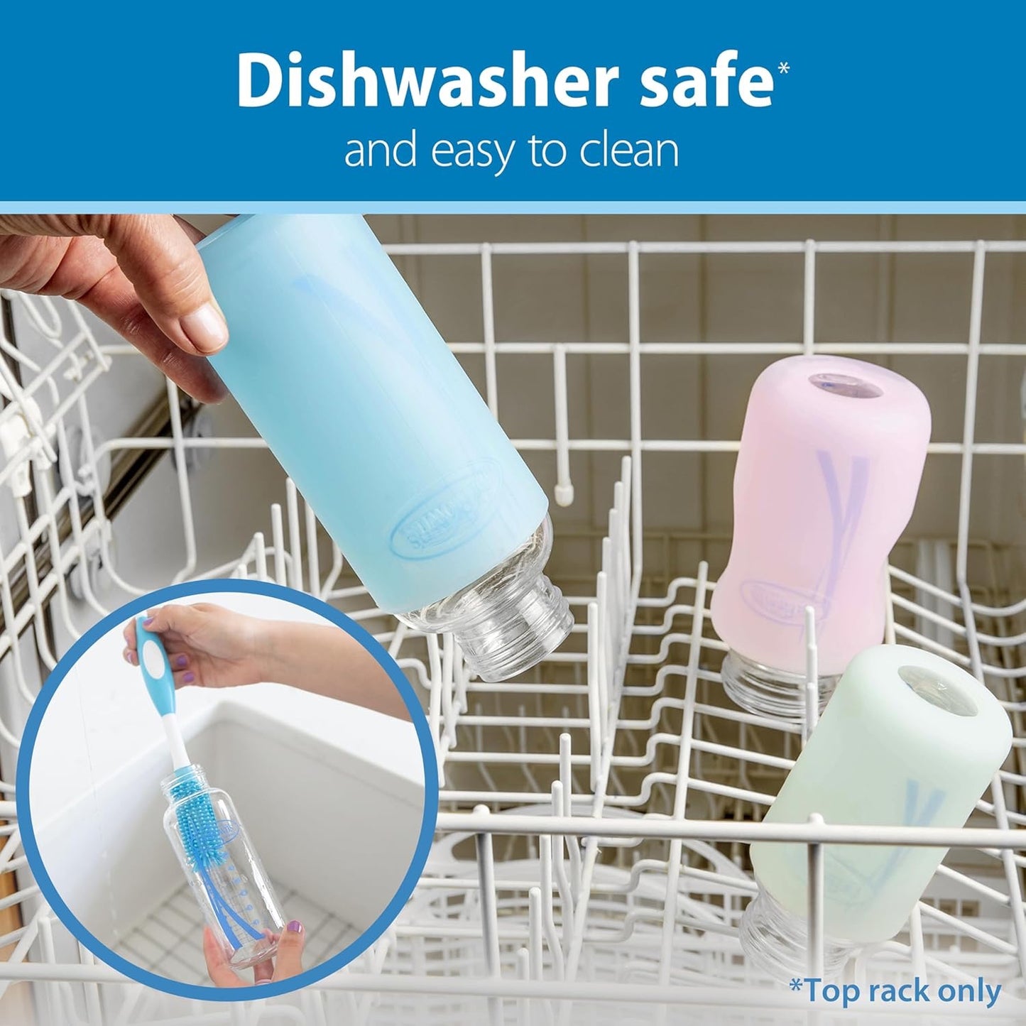 Dr. Brown’s Natural Flow® Anti-Colic Options+™ Narrow Glass Baby Bottle 8 oz/250 mL, with Level 1 Slow Flow Nipple, 2 Pack, 0m+