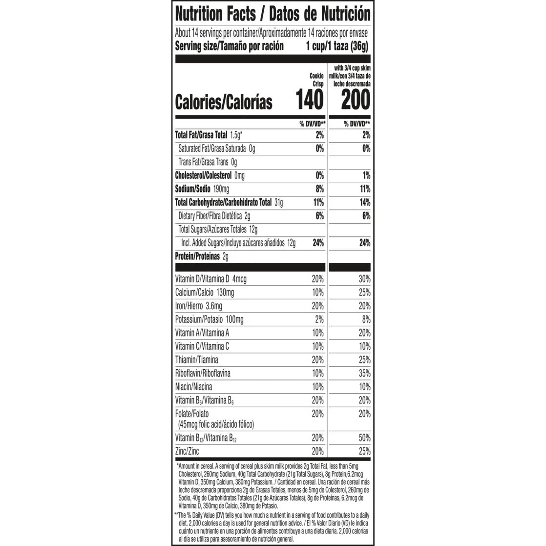 Cookie Crisp Breakfast Cereal, Chocolate Chip Cookie Taste, Family Size 18.3 oz