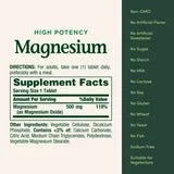 Nature's Bounty Magnesium Tablets, 500 Mg, 100 Ct