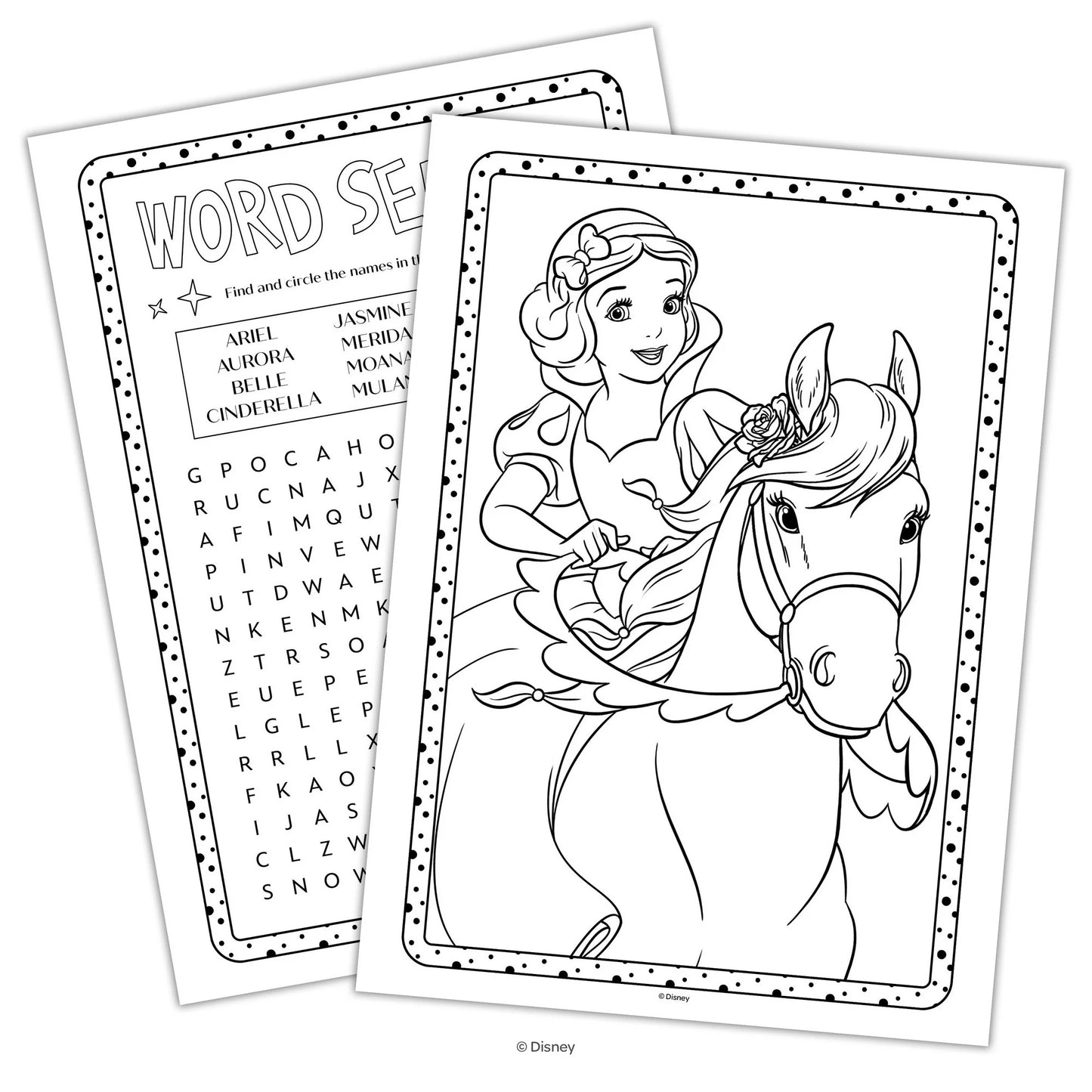 Disney Princess Jumbo Coloring Book with Stickers, 64 Pages by Bendon