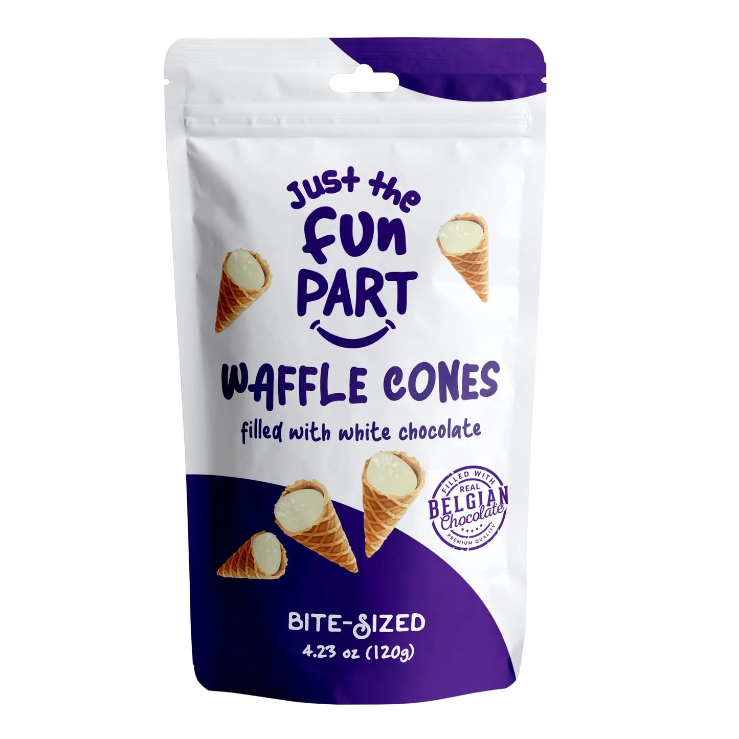Just The Fun Part Cones Mini Waffle White Chocolate 4.23 Oz