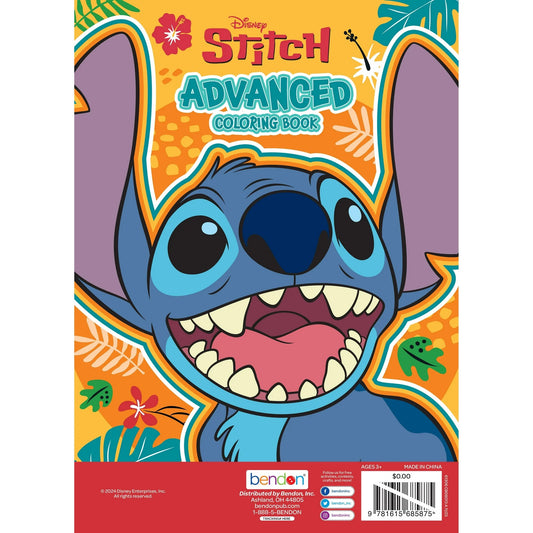 Disney Stitch Advanced Coloring Book – 64 Pages of Intricate Designs for Teens & Adults – Bendon Art Activity Book, Paperback
