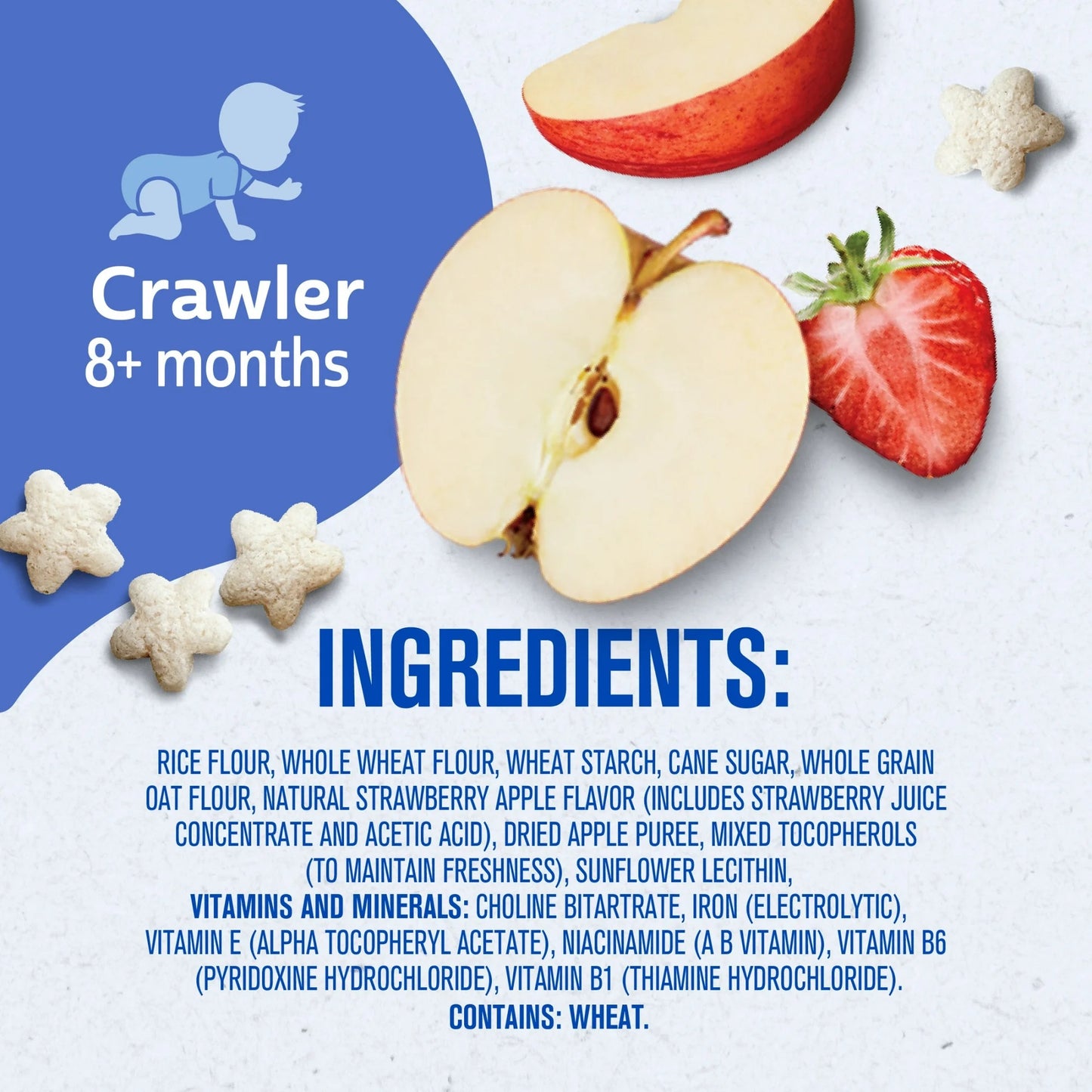 Gerber Snacks for Baby Grain & Grow Puffs, strawberry apple, 1.48oz