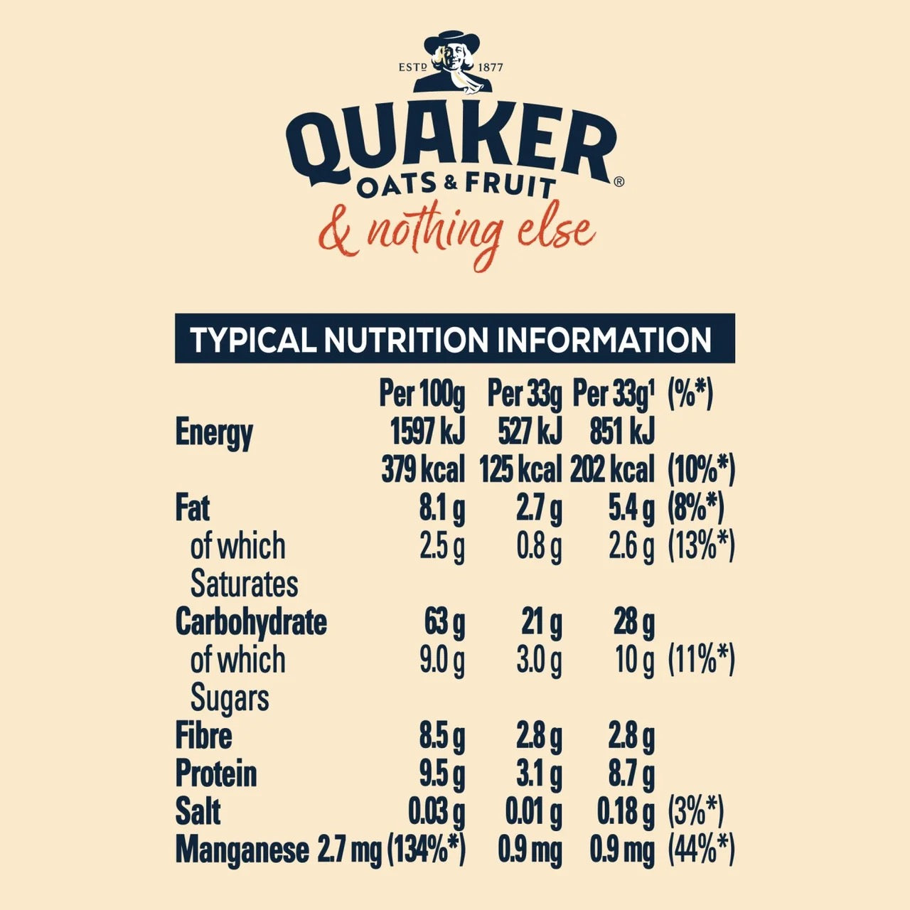 Quaker Oats Exotic Fruits Sachets 33g