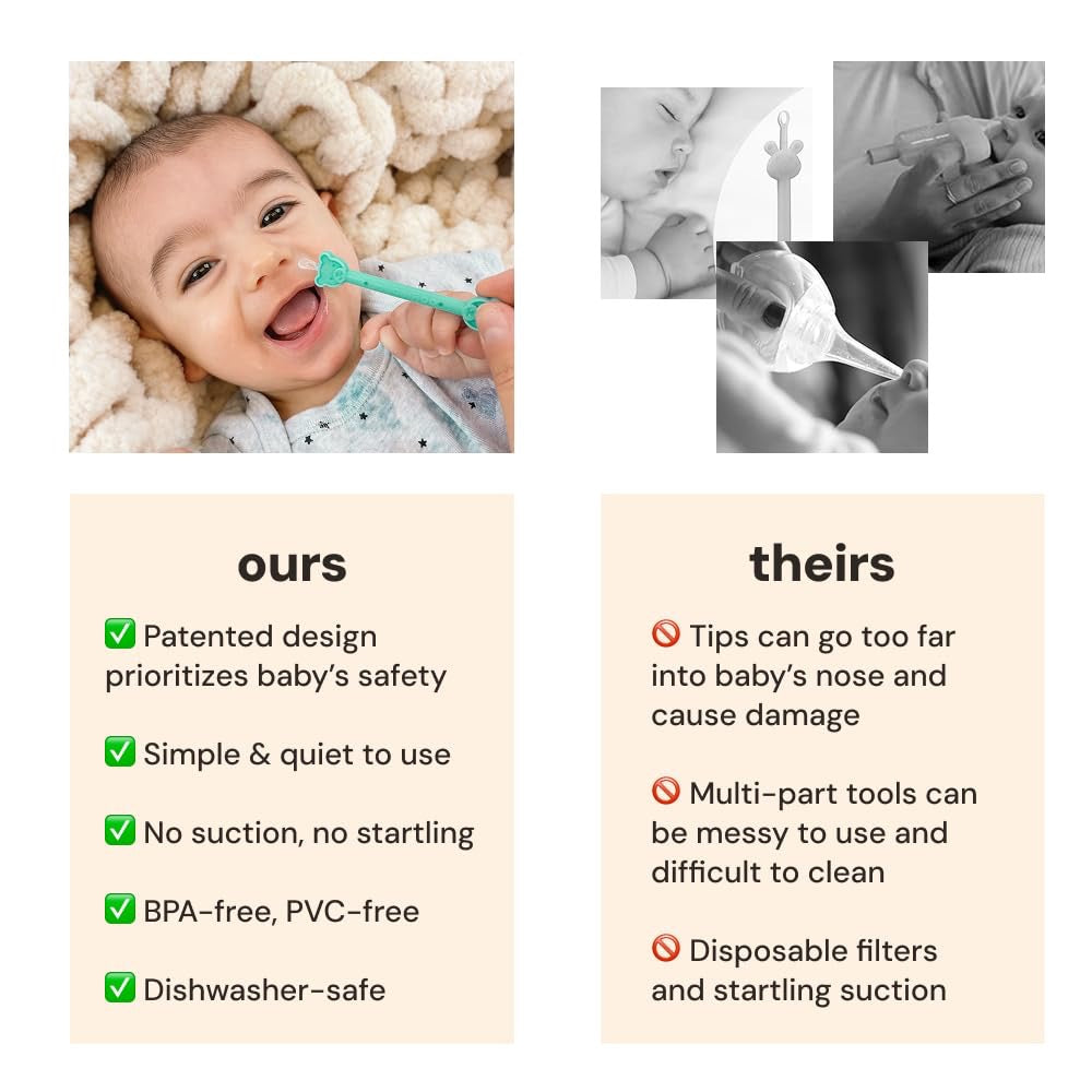 oogiebear Baby Ear & Nose Cleaner. Dual Earwax and Snot Remover. Aspirator Alternative