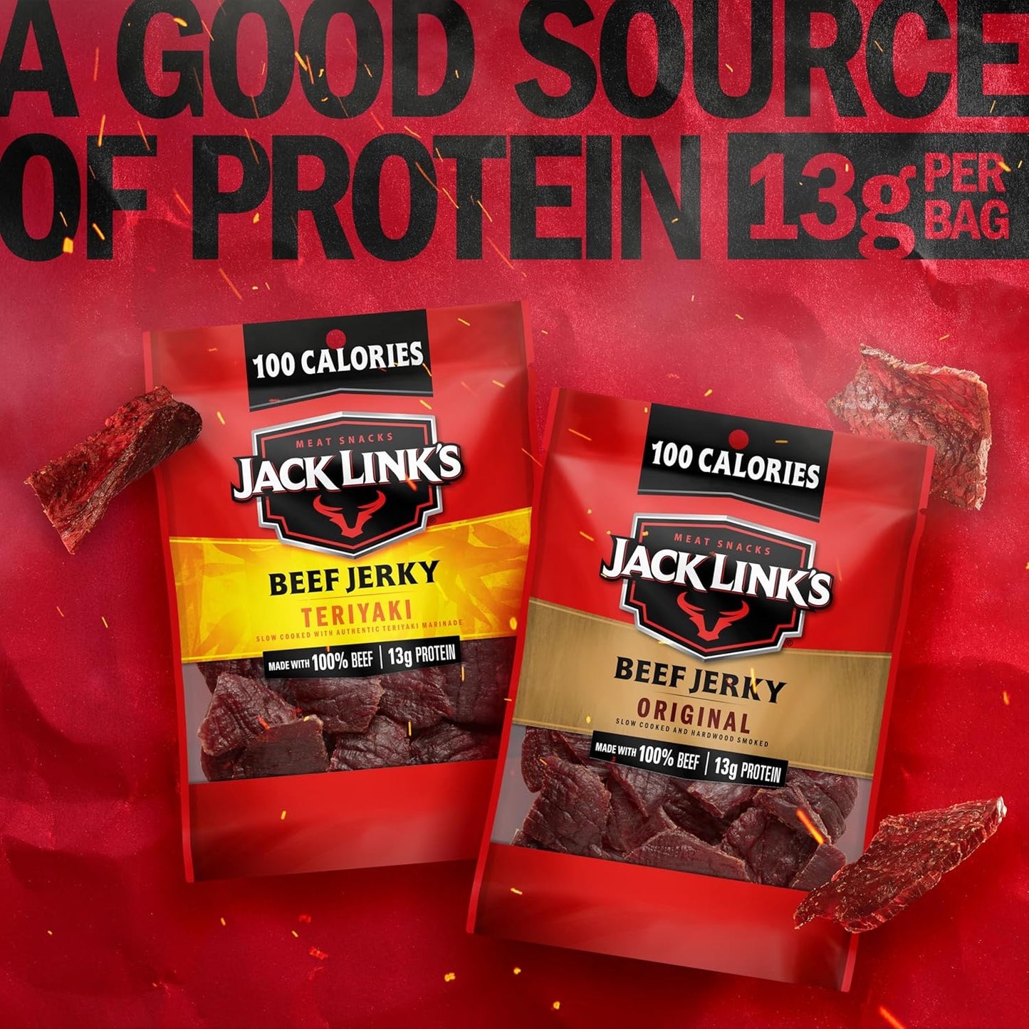 Jack Link's Beef Jerky Variety Pack, Individual Bags - 1.25 Oz (Pack of 9)