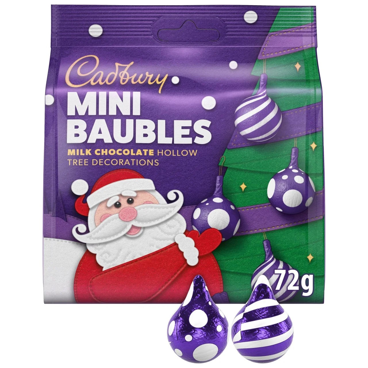 Cadbury Dairy Milk Chocolate Christmas Tree Bauble Decorations Bag 72g