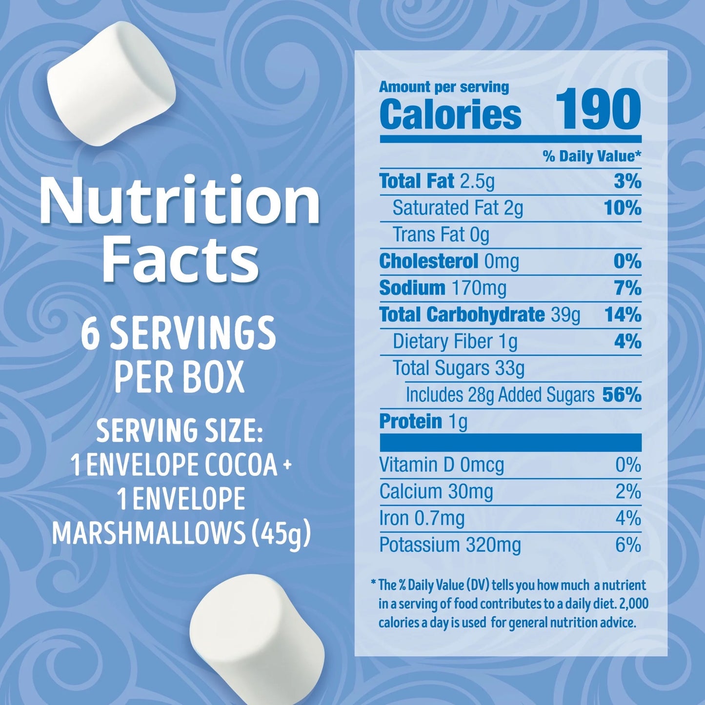 Swiss Miss Marshmallow Lovers Hot Cocoa Mix, 1.38 oz., 6-Count Envelopes