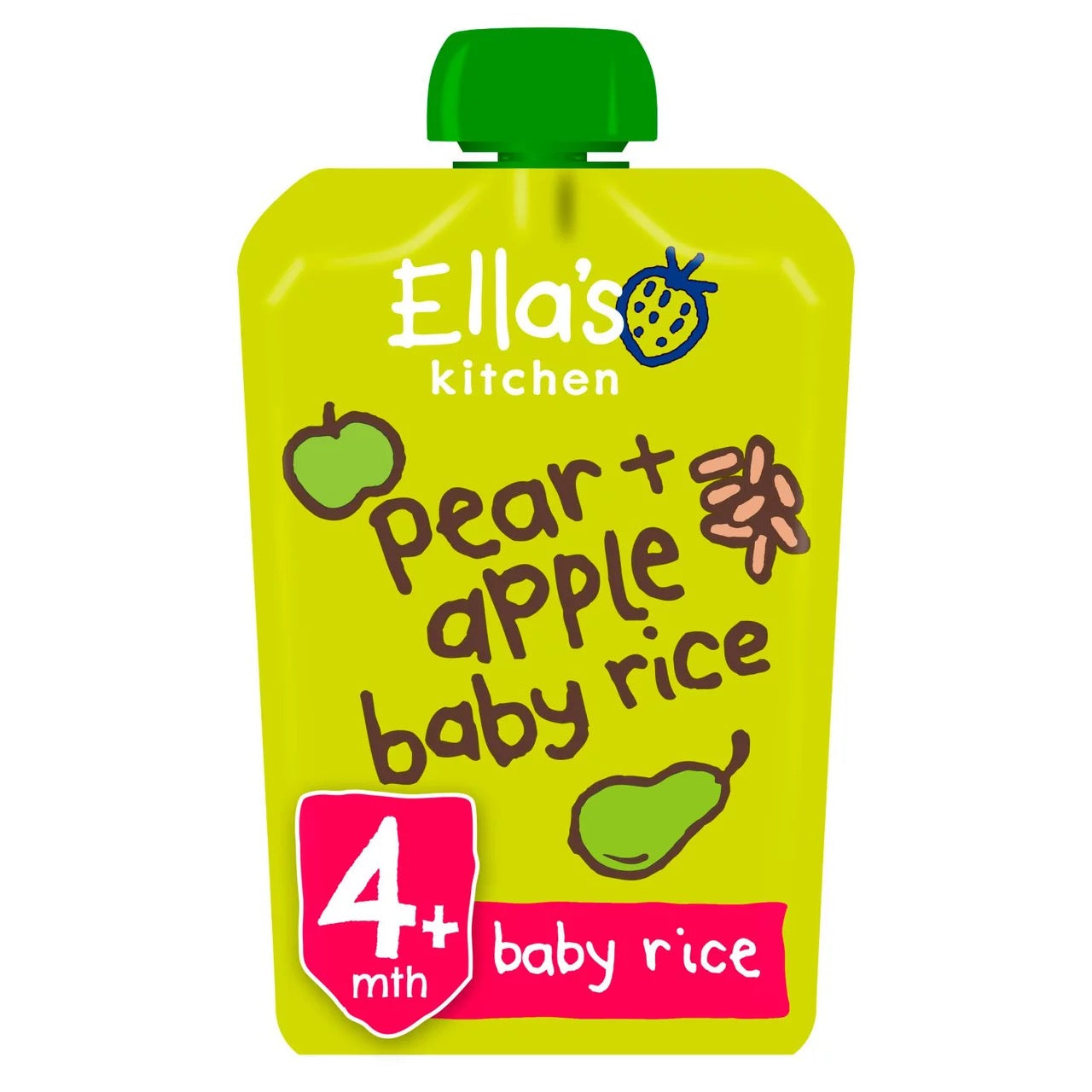 Ella's Kitchen Pear and Apple Baby Rice Baby Food Pouch 4+ Months