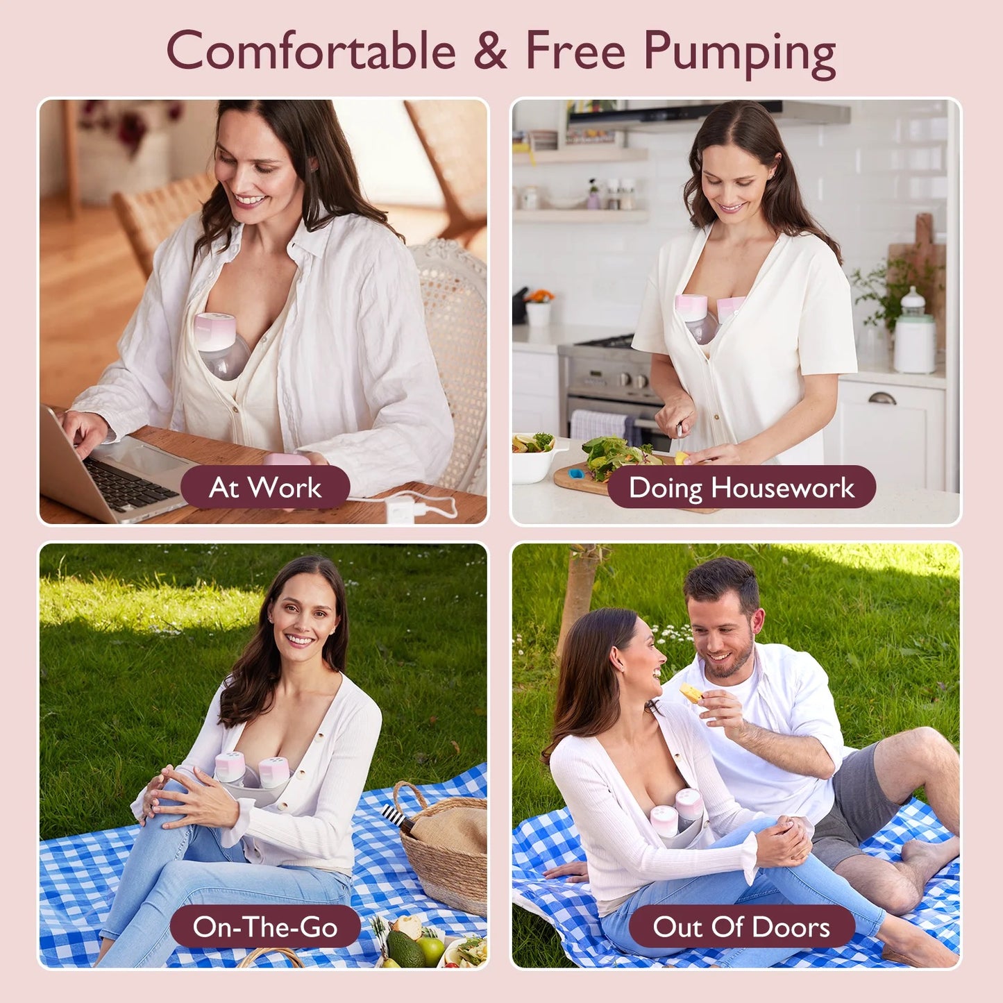 Momcozy S12 Pinky Pro Electric Hands Free Breast Pump Wearable, 24mm 2 Pack