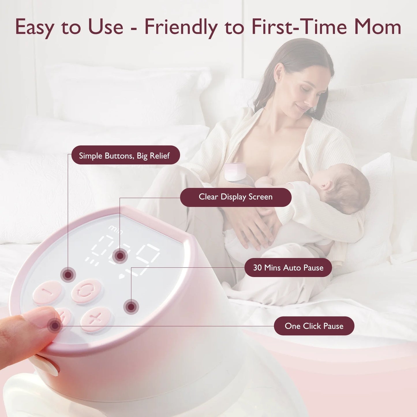 Momcozy S12 Pinky Pro Electric Hands Free Breast Pump Wearable, 24mm 2 Pack
