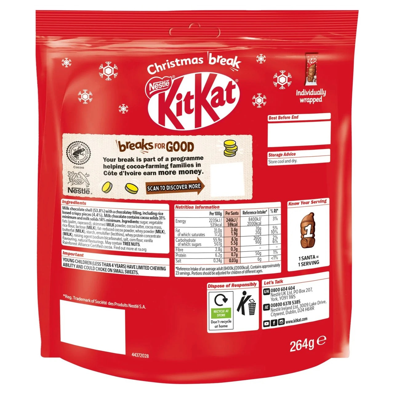 KitKat Mini Santa Milk Chocolate Sharing Bag