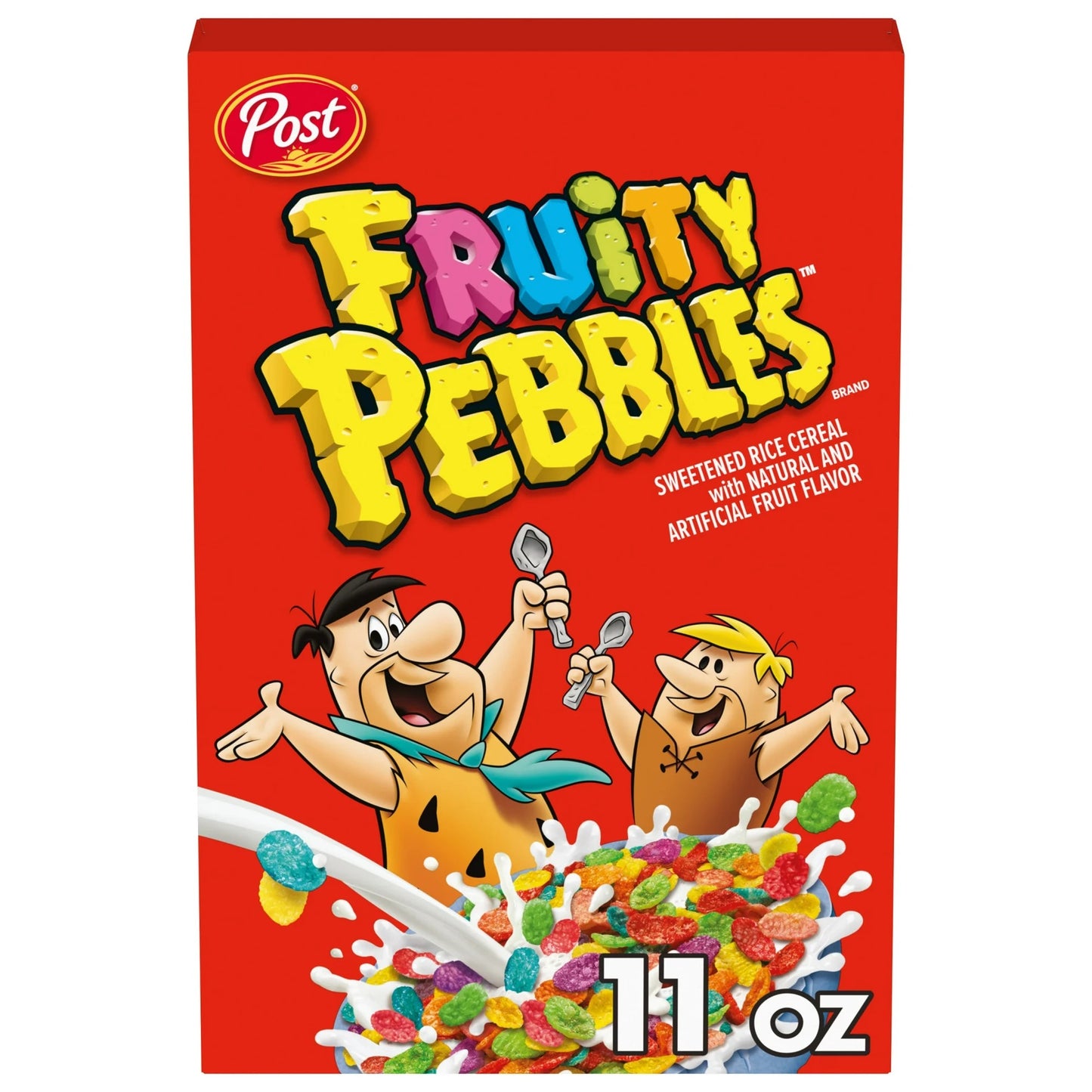 Post Fruity PEBBLES Cereal, Gluten-Free, 10 Vitamins/Minerals, Sweetened Rice Cereal, 11 oz