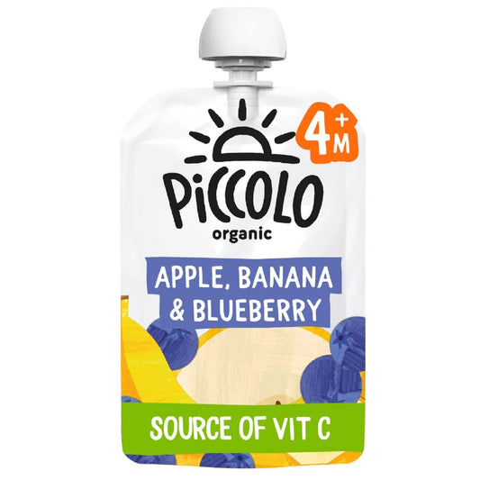 Piccolo Organic Apple, Banana & Blueberry with Hint of Vanilla 100g