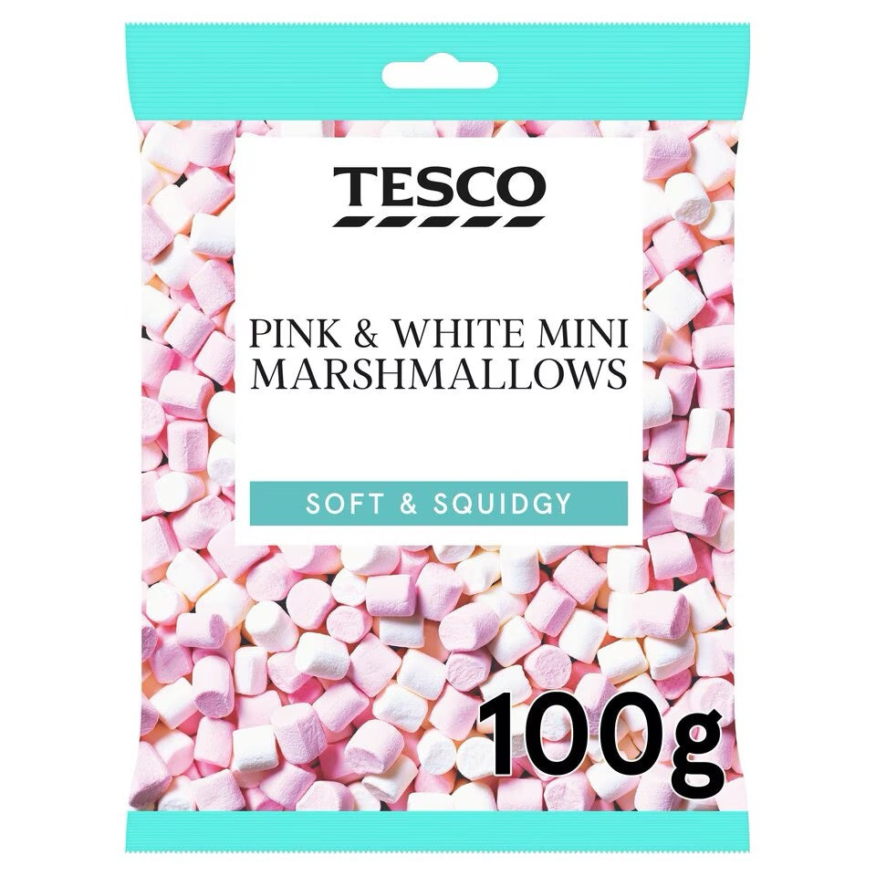 Tesco Pink & White Mini Marshmallows 100G