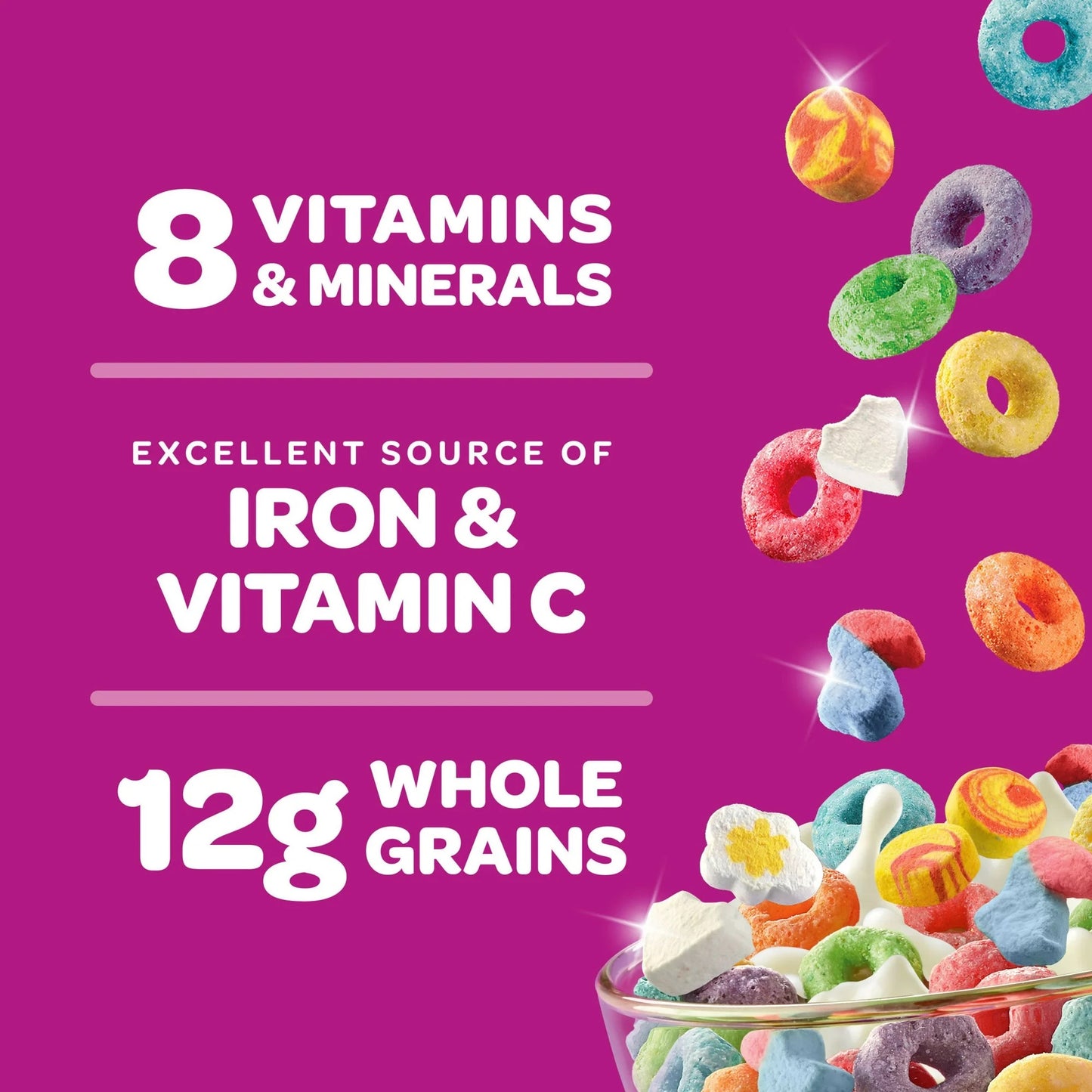 Kellogg's Froot Loops with Marshmallows Breakfast Cereal, 12g Whole Grain, Family Size, 16.2 oz