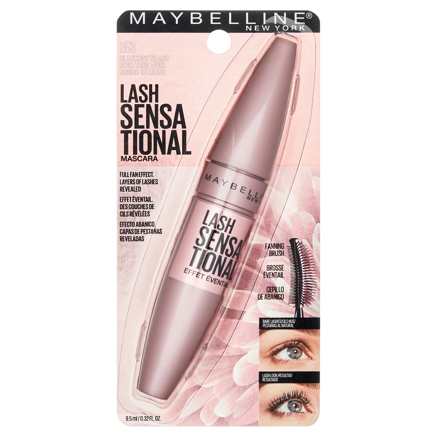 Maybelline Lash Sensational Washable Mascara, Blackest Black