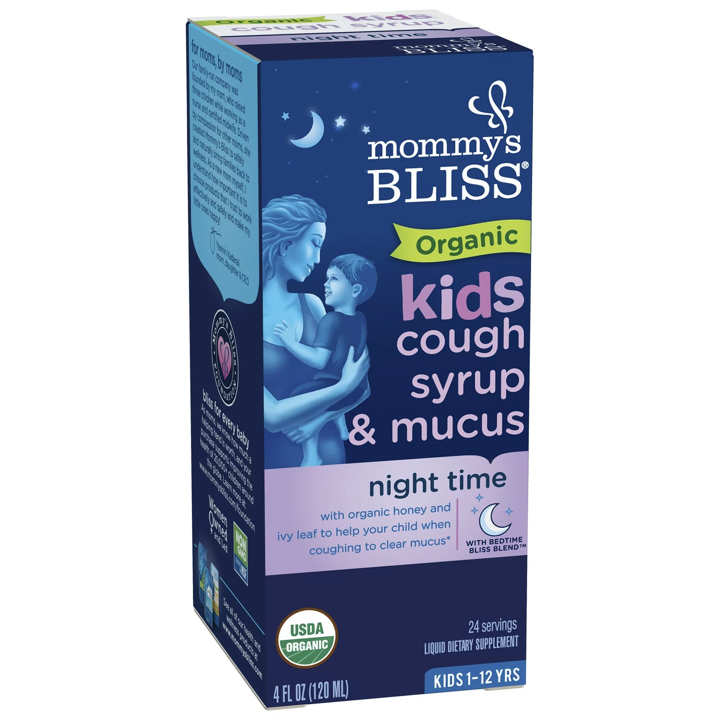 Mommy's Bliss Kids, Organic Cough Syrup, over the Counter Medicine, Night Time, 4 fl oz