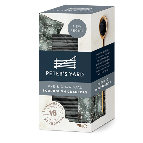 Peter's Yard Sourdough Crispbread - Charcoal & Rye 90g