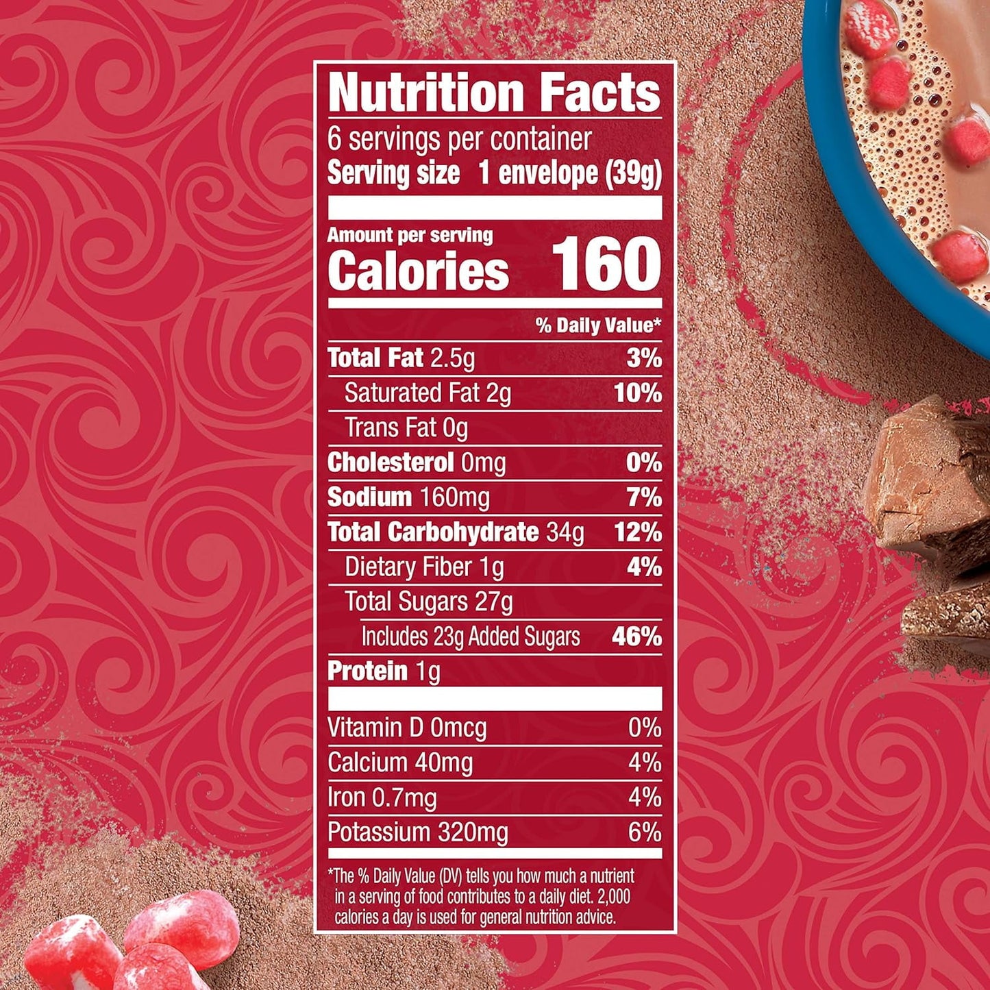 Swiss Miss Peppermint Flavor Hot Cocoa Mix, 1.38 oz 6 Ct