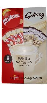 White Galaxy White Malteser Hot Chocolate Sachets 4 Each - 8 Per Box
