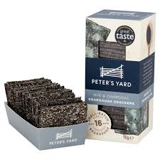 Peter's Yard Sourdough Crispbread - Charcoal & Rye 90g