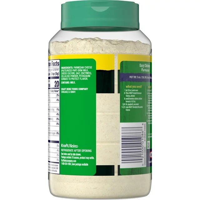 Kraft Parmesan Grated Cheese, 16 oz ShakerKraft Parmesan Grated Cheese, 16 oz Shaker