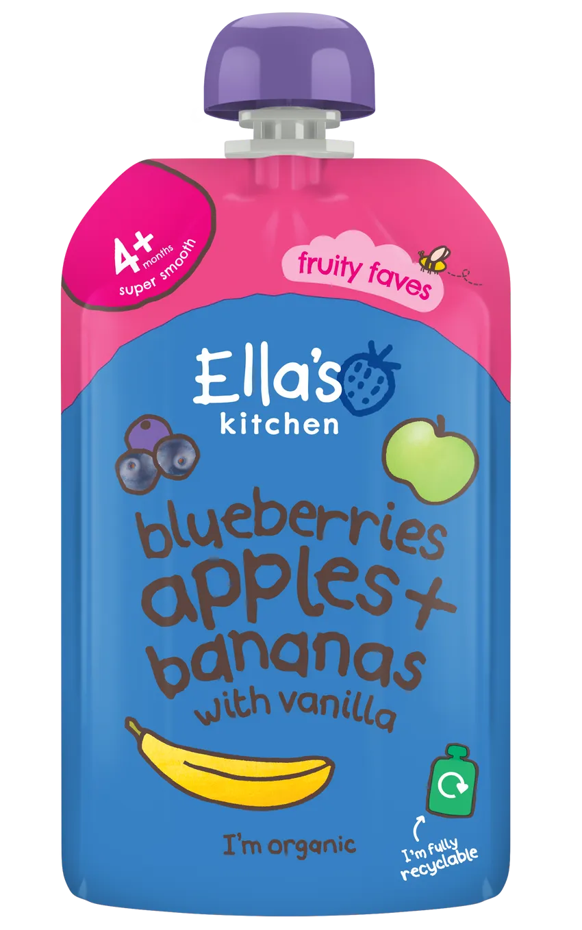Ella's kitchen Blueberries, apples, bananas and vanilla