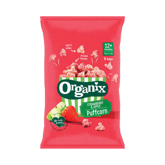 Organix Puffcorns 4pk - Strawberry & Apple