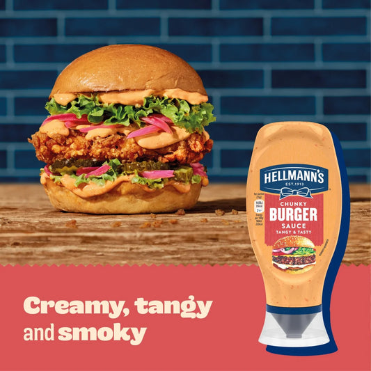 Hellmann's Chunky Burger Sauce for delicious burgers, wraps or chips 430 ml