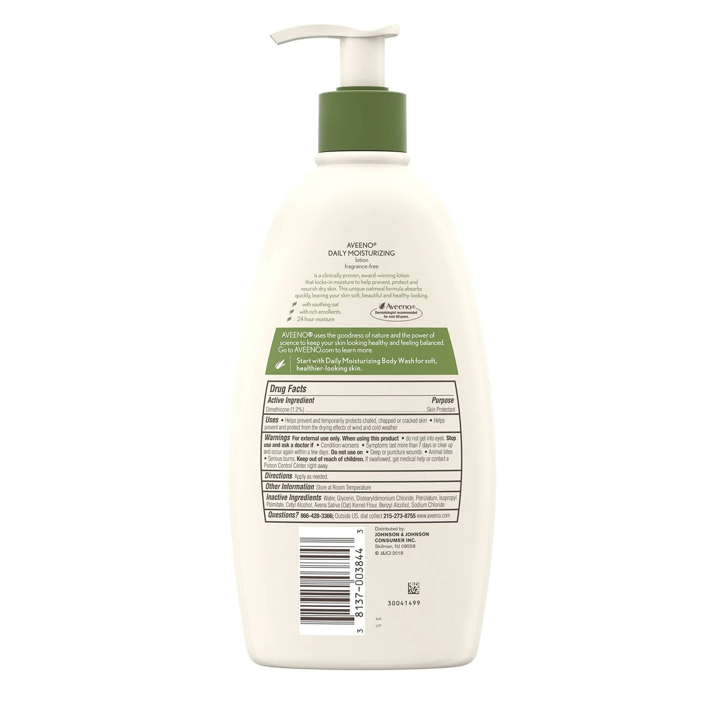 Aveeno Daily Moisturizing Body Lotion with Soothing Oat and Rich Emollients to Nourish Dry Skin, Fragrance-Free, 591ml