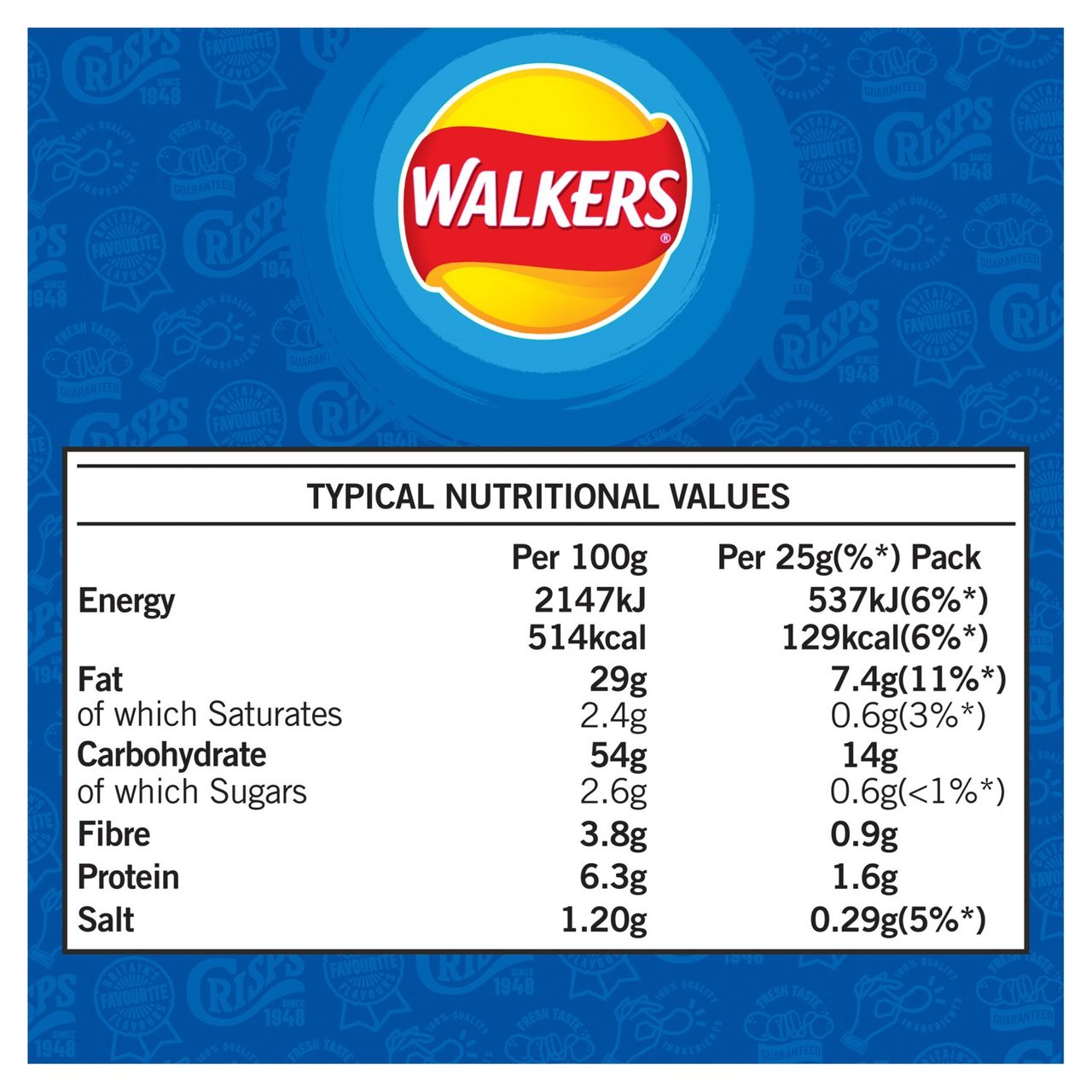 Walkers Cheese & Onion Crisps 6 per pack
